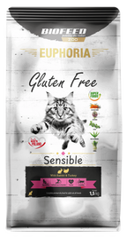 BIOFEED EUPHORIA SENSIBLE karma dla kota bez glutenu Indyk&Królik 1,5kg