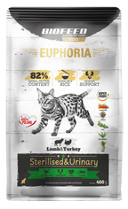 BIOFEED EUPHORIA SENSIBLE karma dla kota bez glutenu Indyk&Jagnięcina 400 g