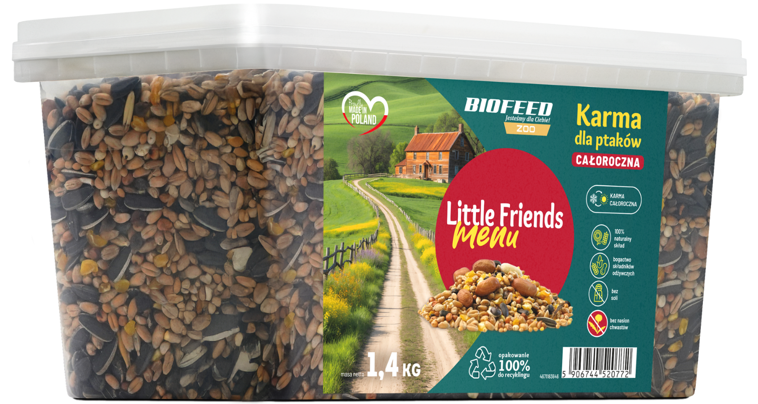BIOFEED LITTLE FRIENDS Pokarm ziarno dla ptaków dzikich - całoroczny 1,4kg