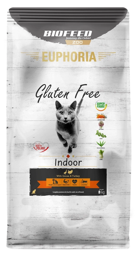 BIOFEED GLUTEN FREE Sucha karma dla kota lekkostrawna 8kg - Indyk Gęś